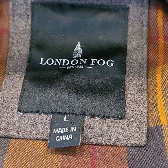 London fog  sz L brown 50% Wool coat NWOT - Picture 10 of 14